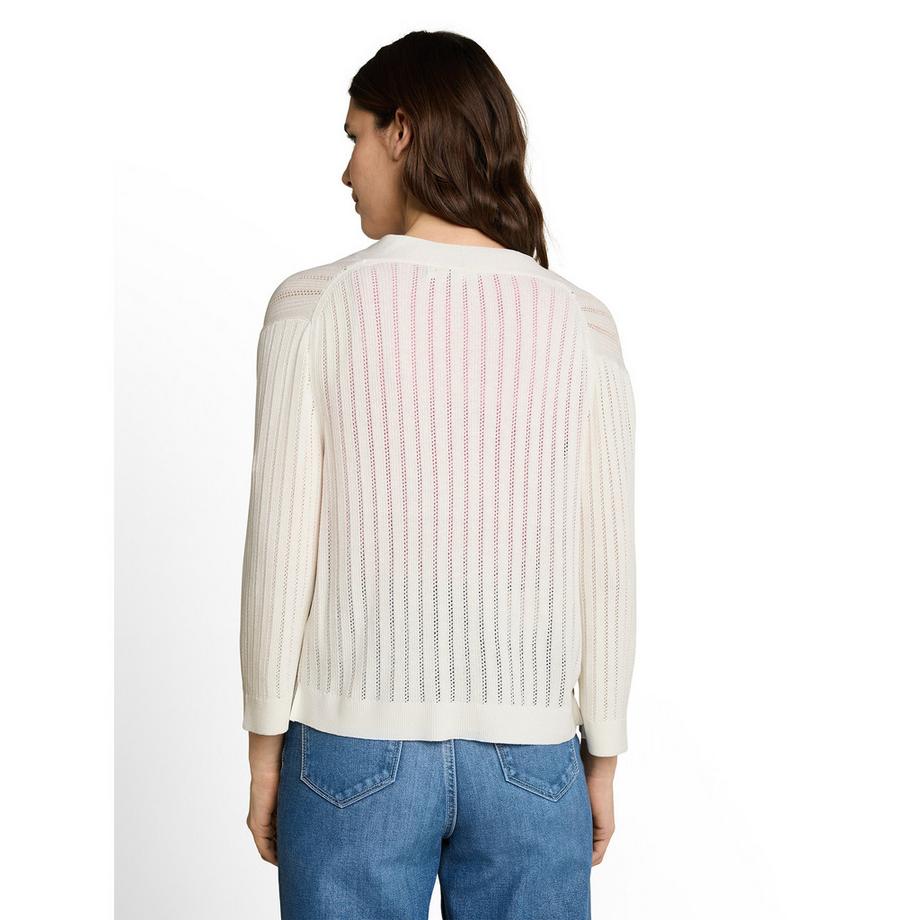 TOM TAILOR Cardigan en maille ouverte avec lien à nouer  