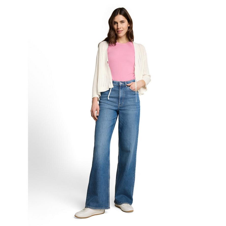 TOM TAILOR Cardigan en maille ouverte avec lien à nouer  