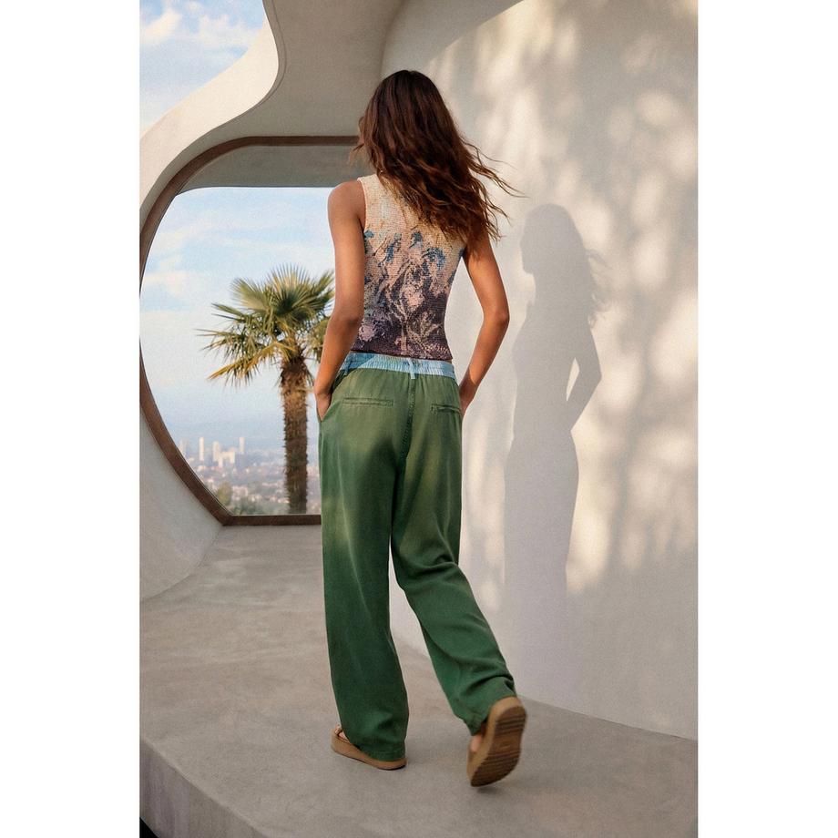 Desigual Pantaloni a gamba larga plissettati  