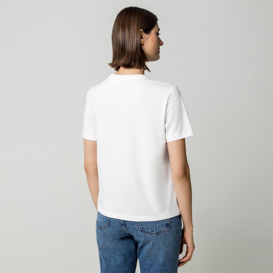 VILA VISYBIL Weisses T-Shirt mit Gesicht und Schmetterlingsdruck  
