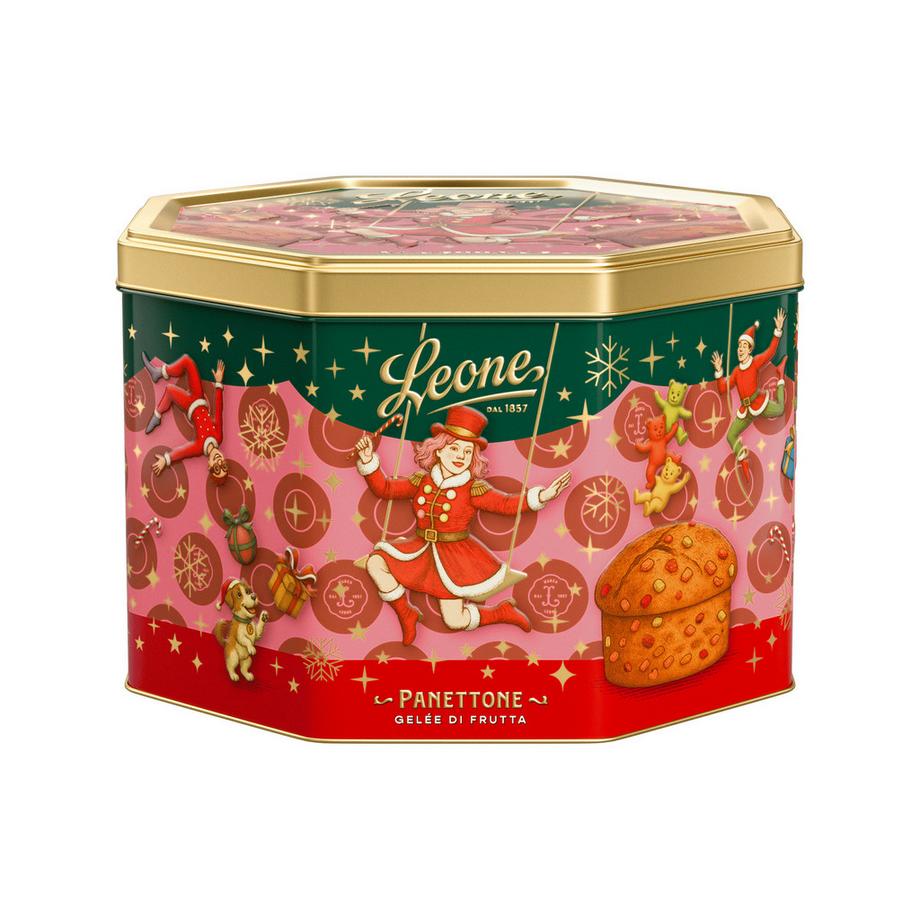 Panettone con gelatine di frutta in latta 750 g