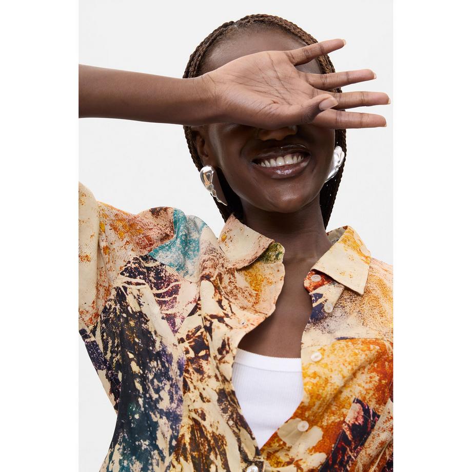 Desigual Camicia a maniche lunghe stampata  