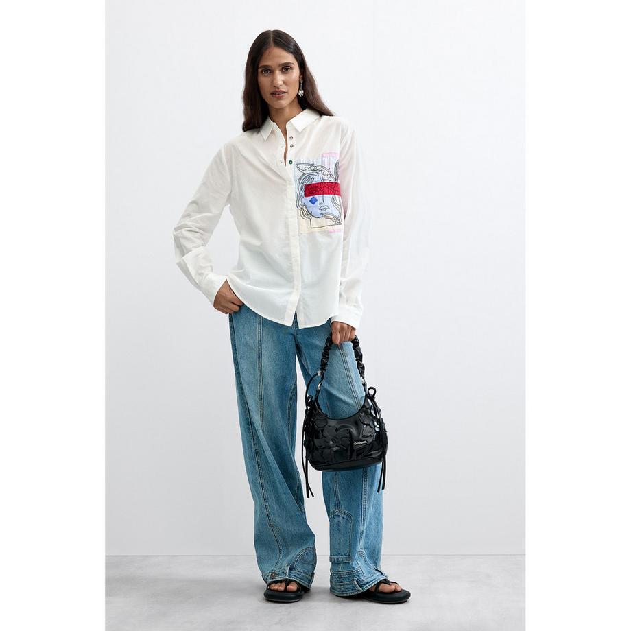 Desigual Chemise à manches longues avec imprimé visage abstrait  