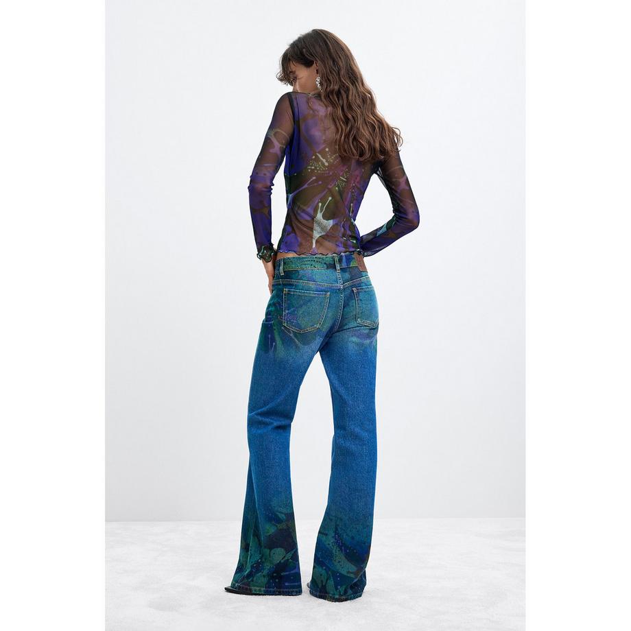 Desigual Jeans évasées imprimées  