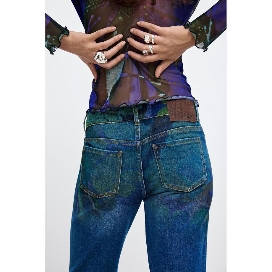 Desigual Jeans évasées imprimées  