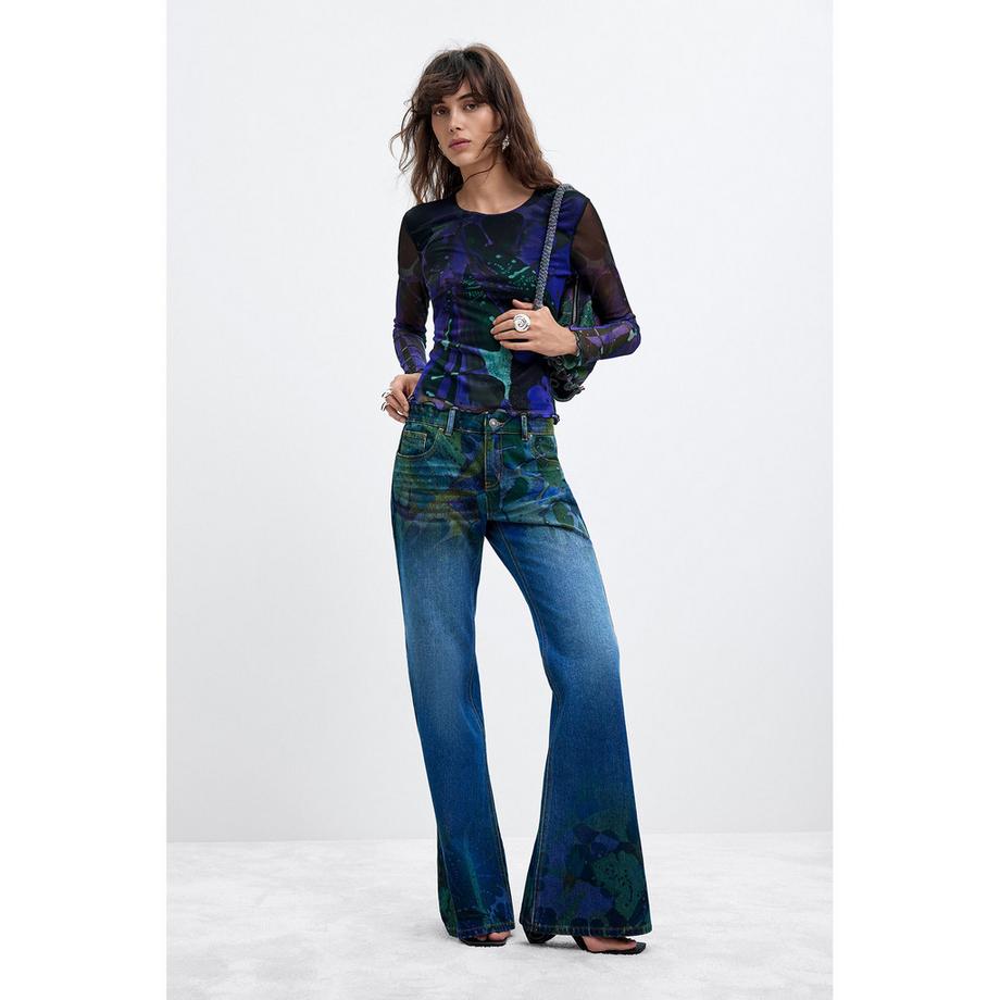 Desigual Jeans évasées imprimées  
