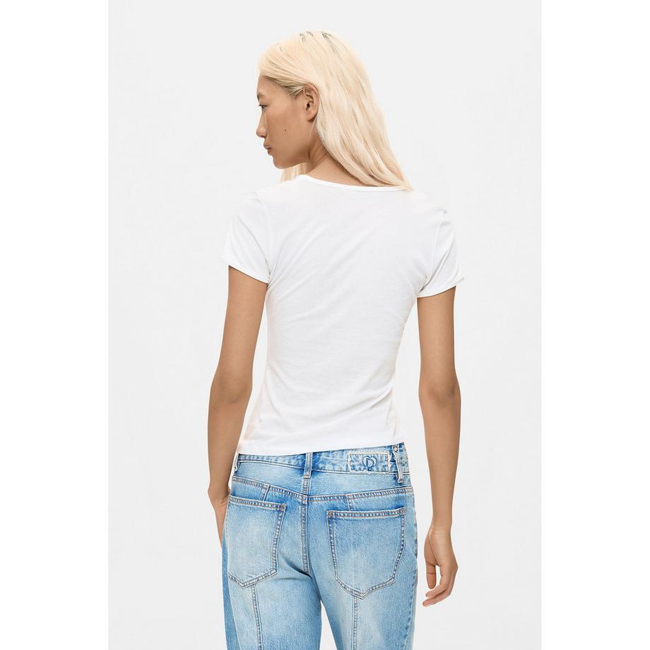Desigual Weit geschnittene Jeans mit Patch Details  