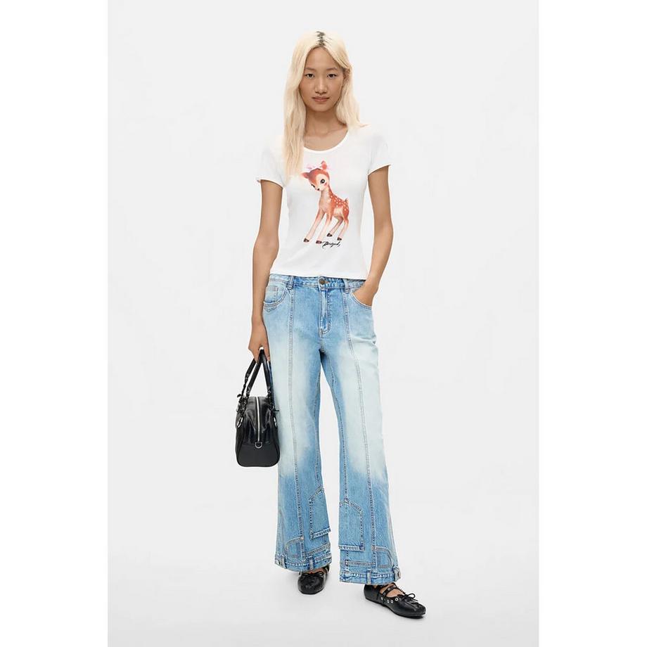 Desigual Weit geschnittene Jeans mit Patch Details  