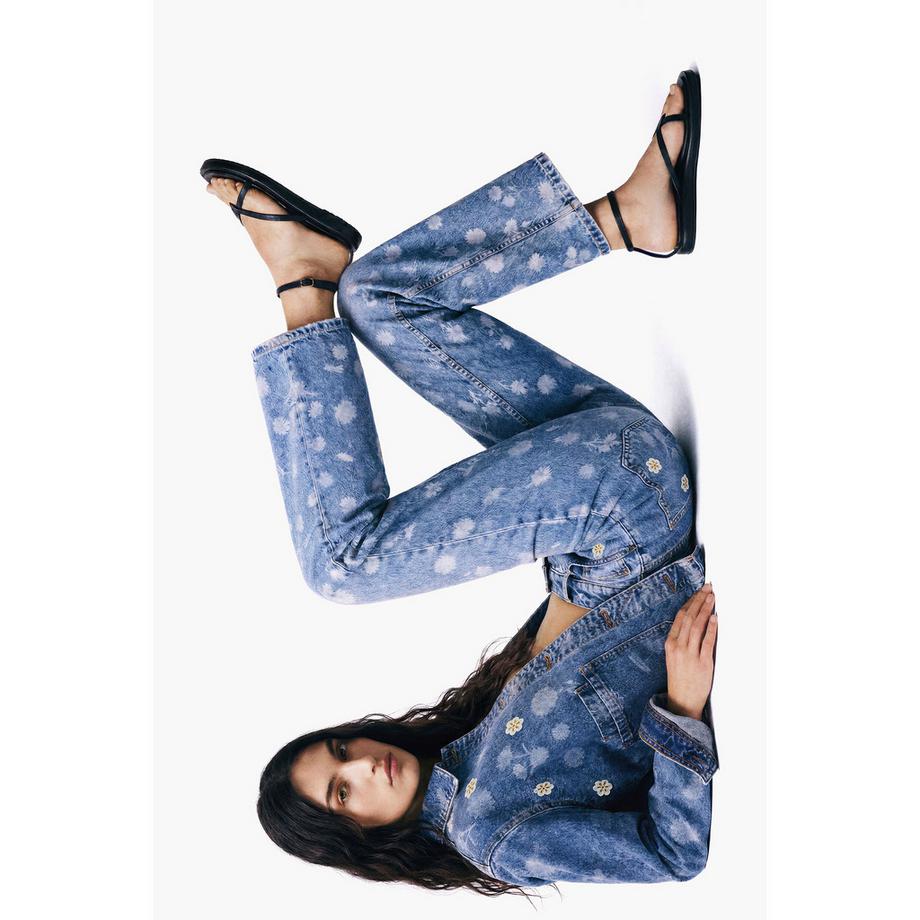 Desigual Giacca in denim con stampa floreale  