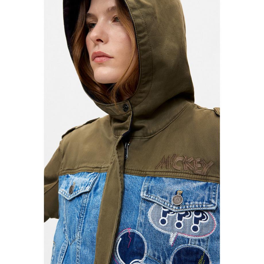 Desigual Giacca con cappuccio e patch Mickey  