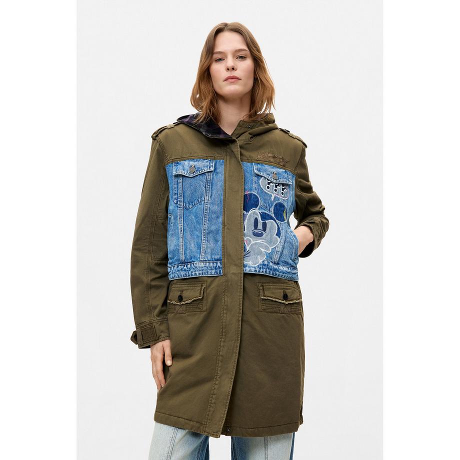 Desigual Giacca con cappuccio e patch Mickey  