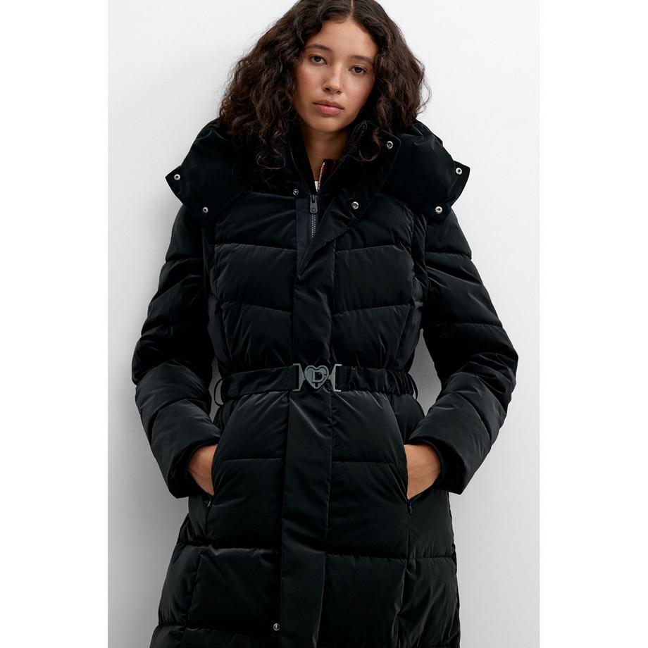 Desigual Veste longue doudoune avec capuche et ceinture  