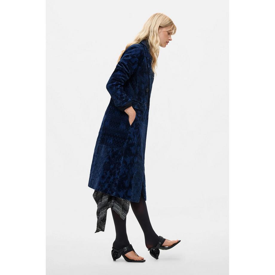 Desigual Cappotto in velluto con design patchwork  