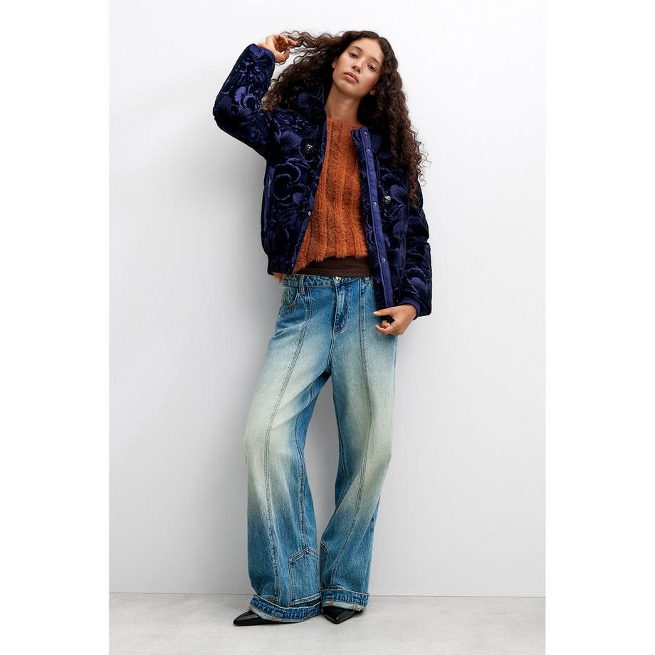 Desigual Giacca in velluto floreale con cappuccio  