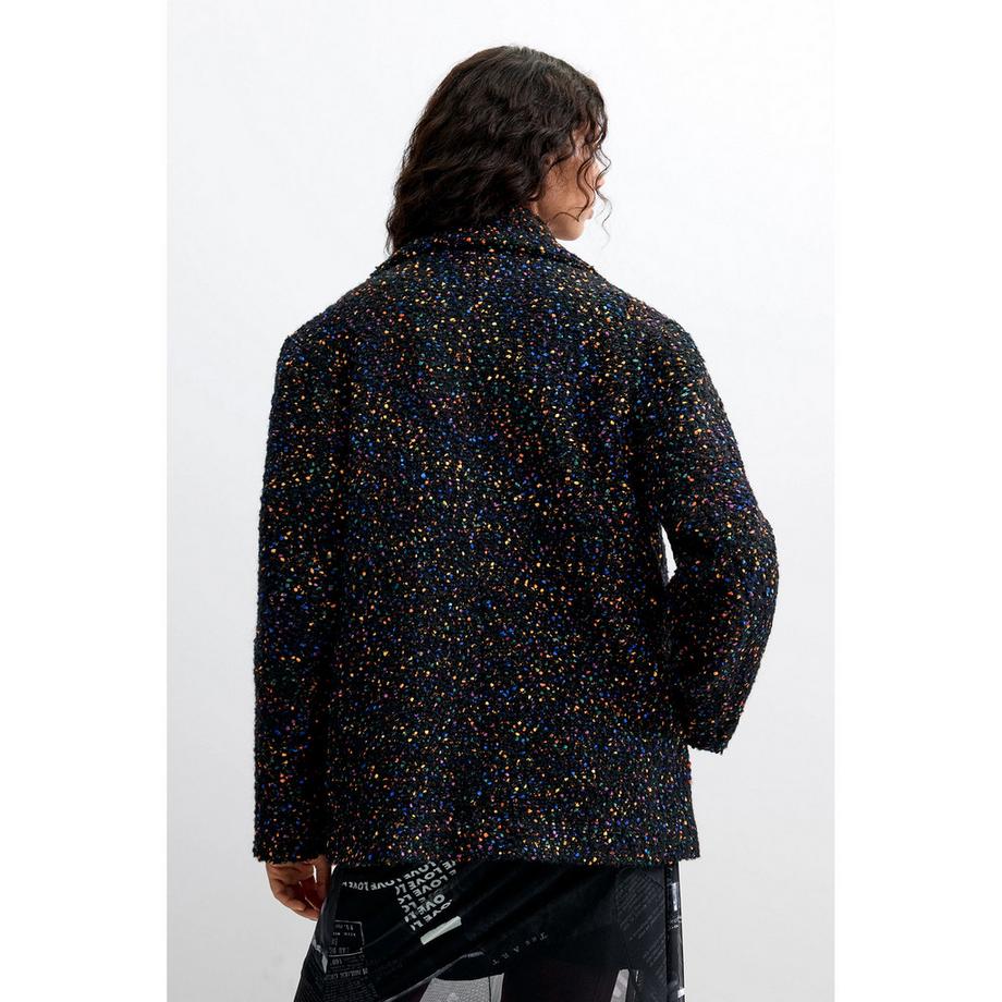 Desigual Tweed Jacke mit Reverskragen  