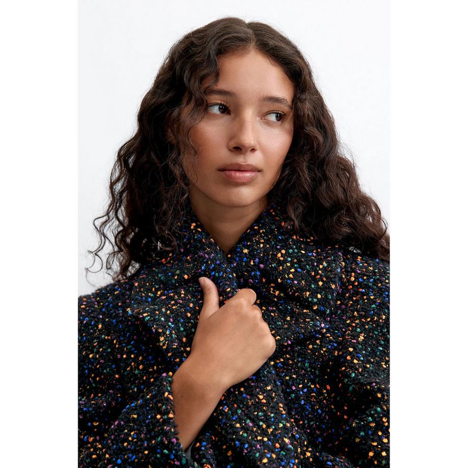 Desigual Tweed Jacke mit Reverskragen  