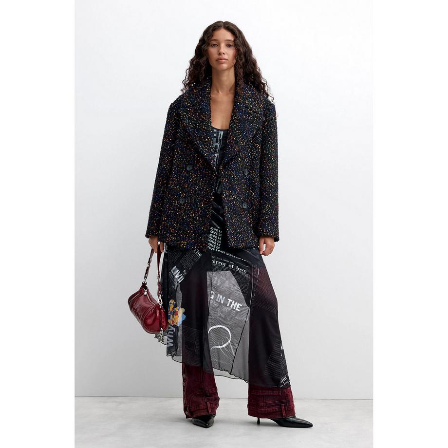 Desigual Tweed Jacke mit Reverskragen  