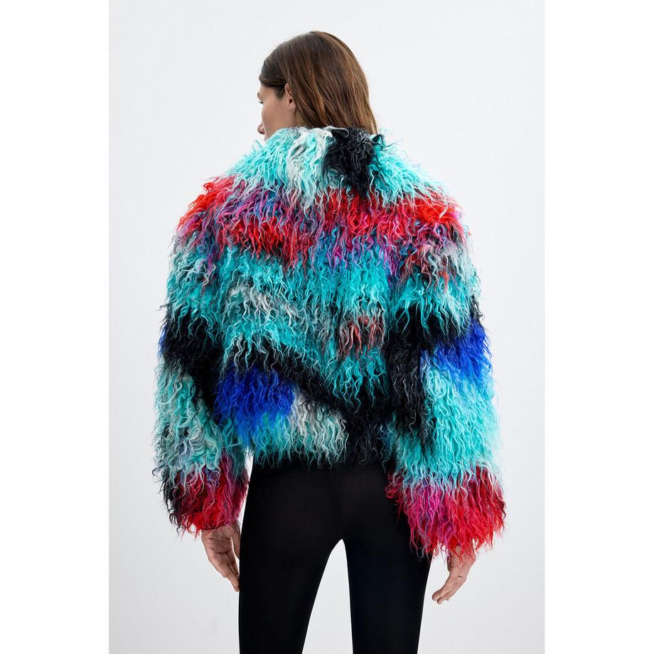 Desigual Bunte Kunstpelzjacke  