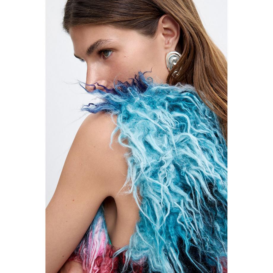 Desigual Gilet in pelliccia sintetica colorata  