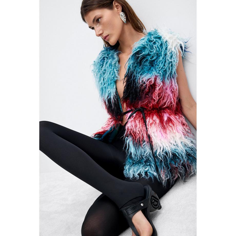 Desigual Gilet in pelliccia sintetica colorata  