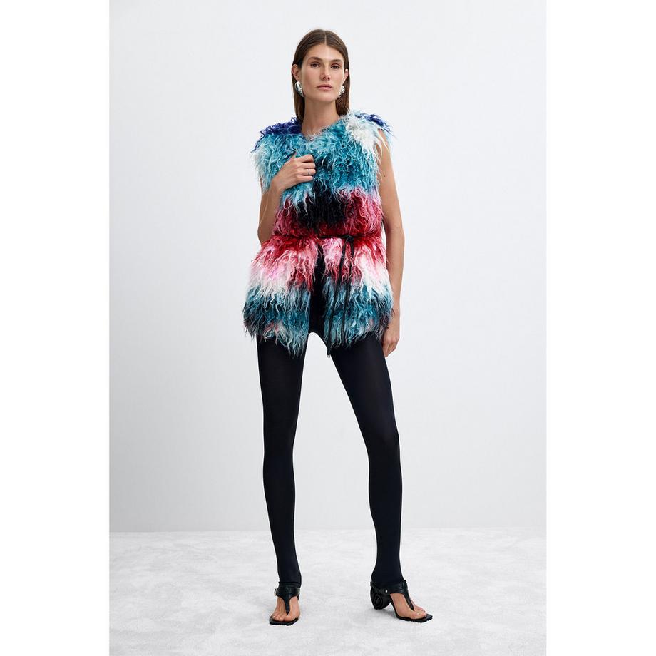 Desigual Gilet in pelliccia sintetica colorata  