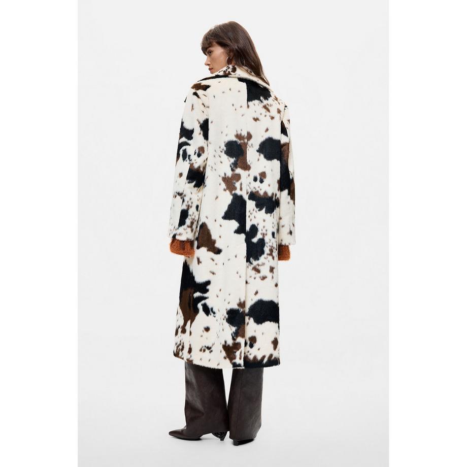 Desigual Cappotto in pelliccia sintetica a motivo mucca  