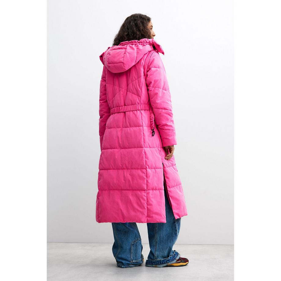 Desigual Veste longue doudoune avec capuche et ceinture  