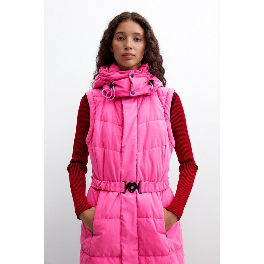 Desigual Veste longue doudoune avec capuche et ceinture  
