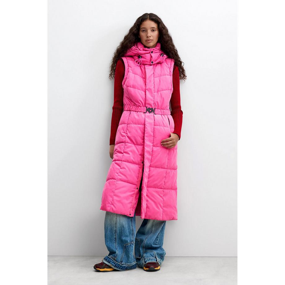 Desigual Veste longue doudoune avec capuche et ceinture  