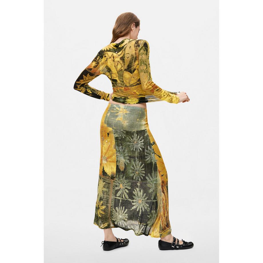 Desigual Gonna lunga con stampa floreale astratta  