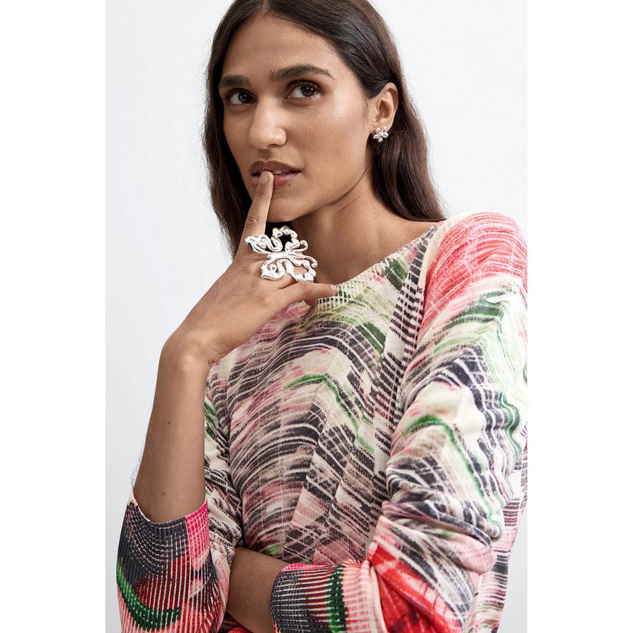 Desigual Maglione a Maniche Lunghe Fantasia  
