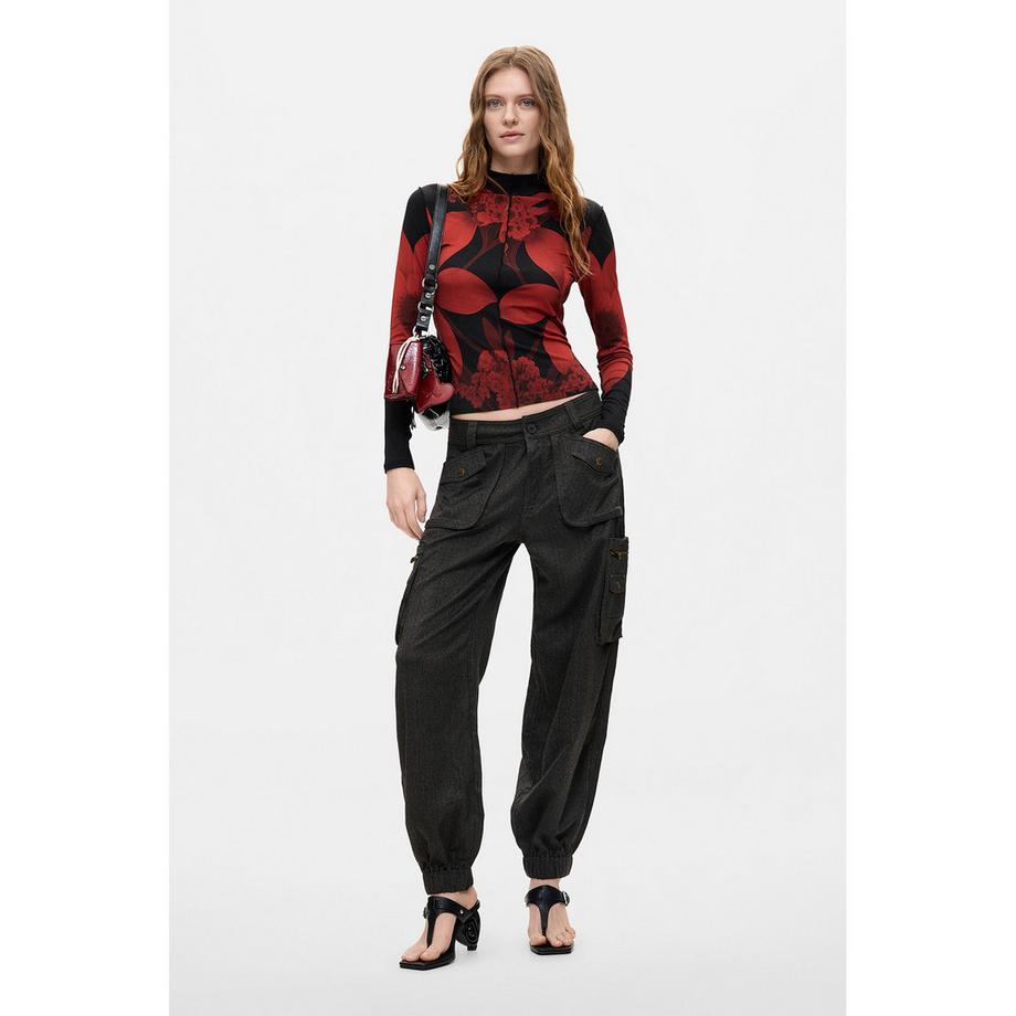 Desigual Pantaloni cargo con polsini elasticizzati  