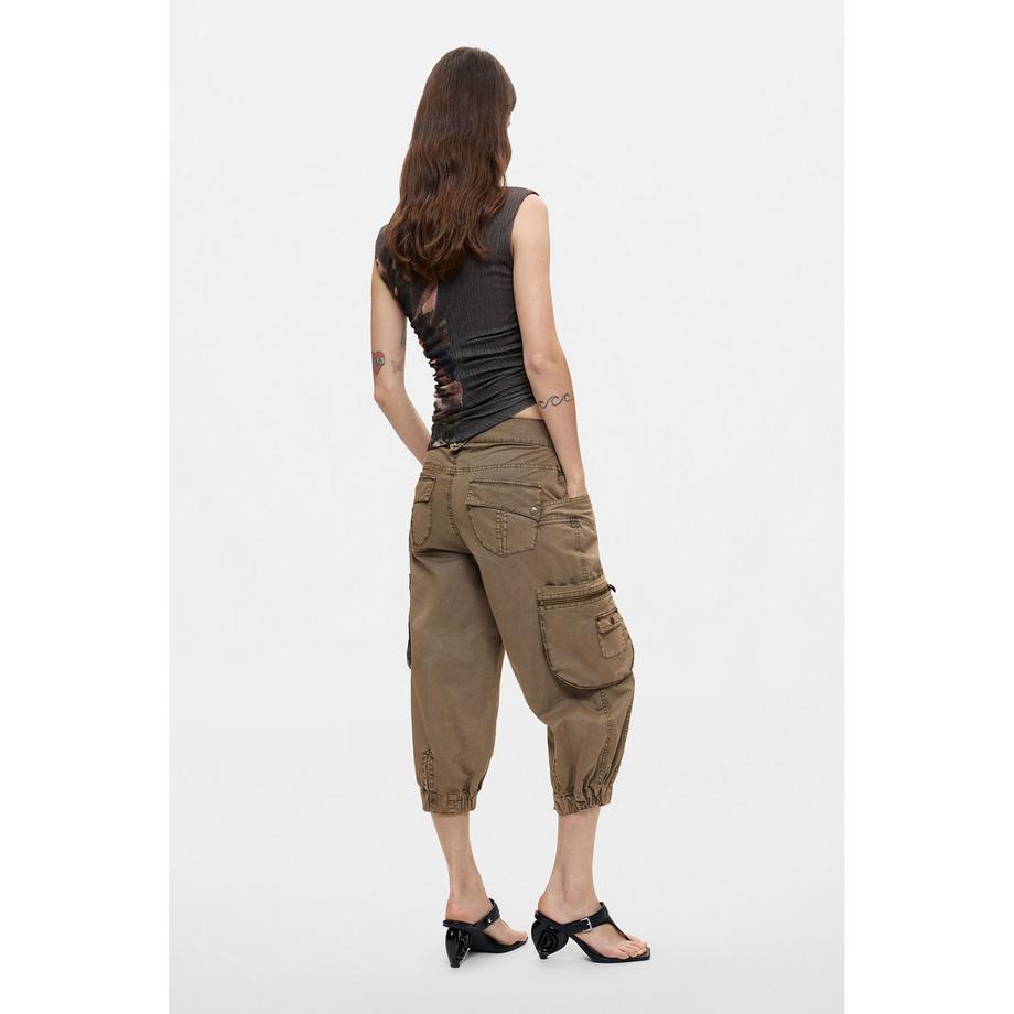 Desigual Pantaloni Capri Cargo  