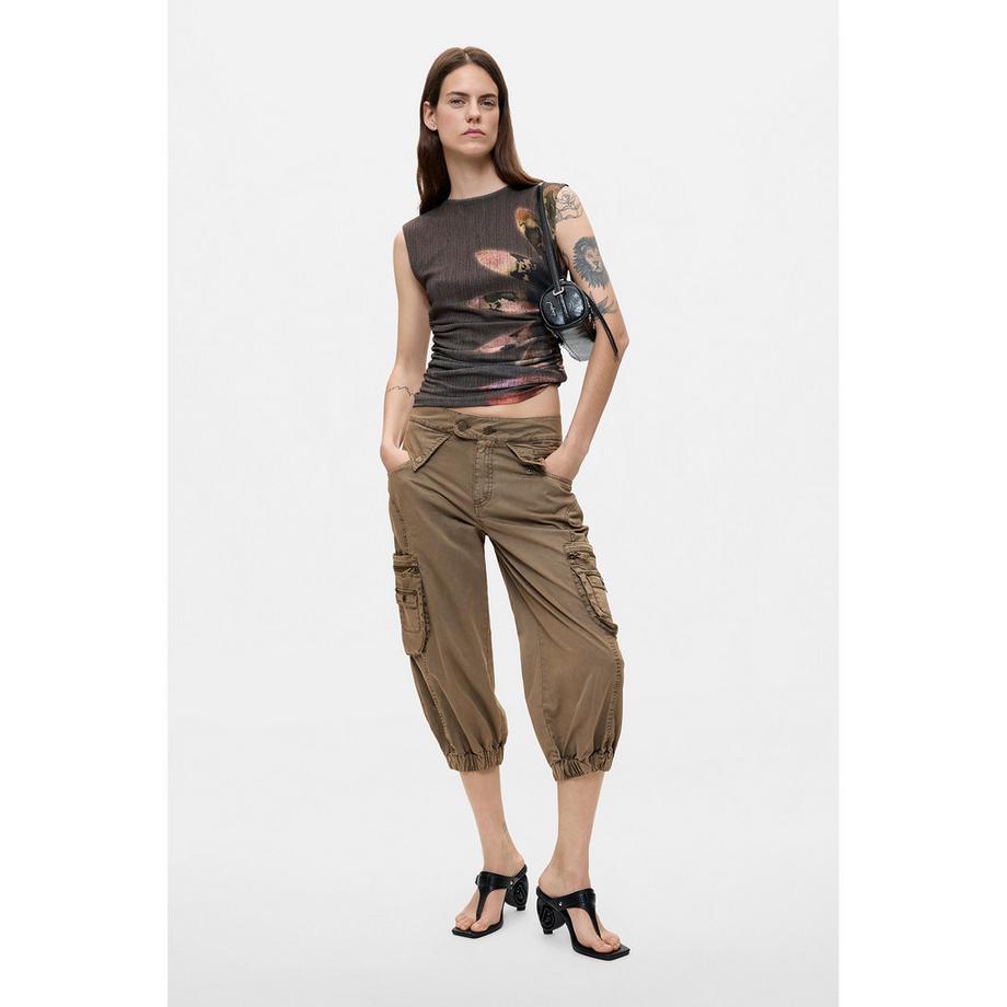 Desigual Pantaloni Capri Cargo  