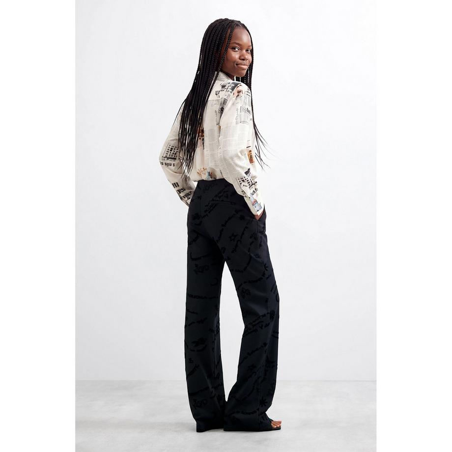 Desigual Pantalon Imprimé à Jambes Larges  