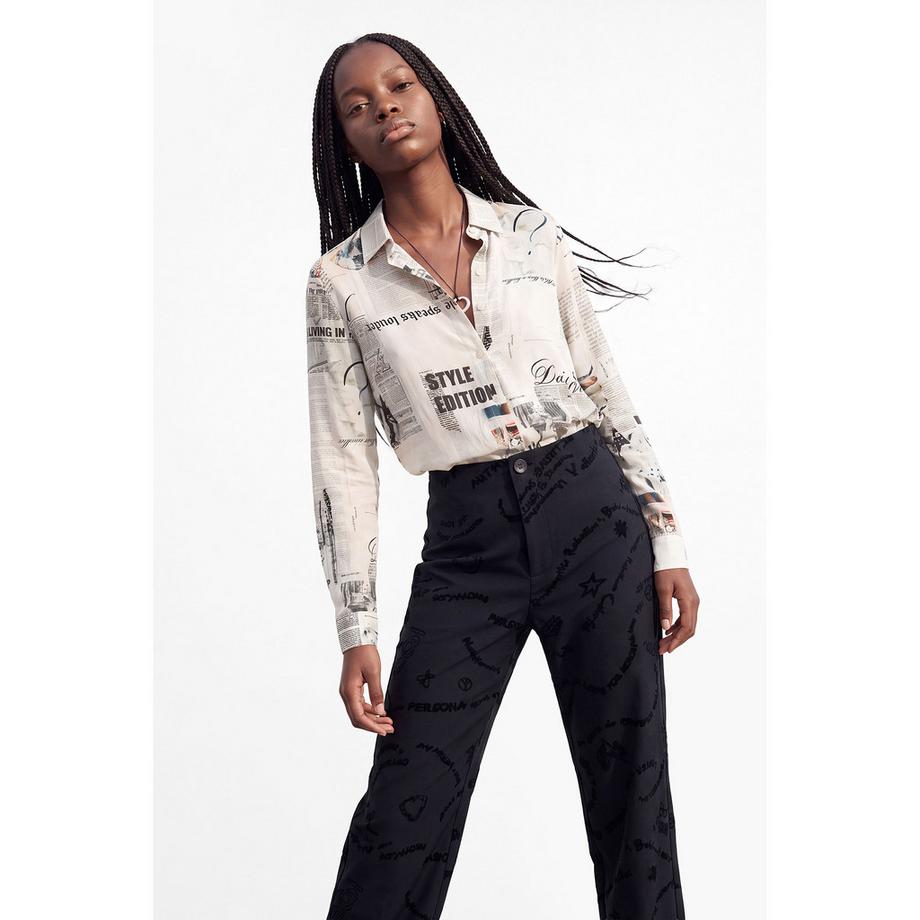 Desigual Pantalon Imprimé à Jambes Larges  