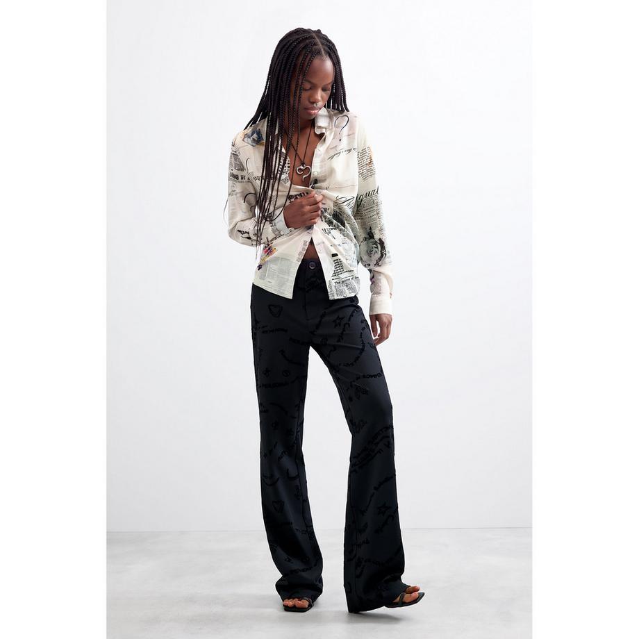 Desigual Pantalon Imprimé à Jambes Larges  