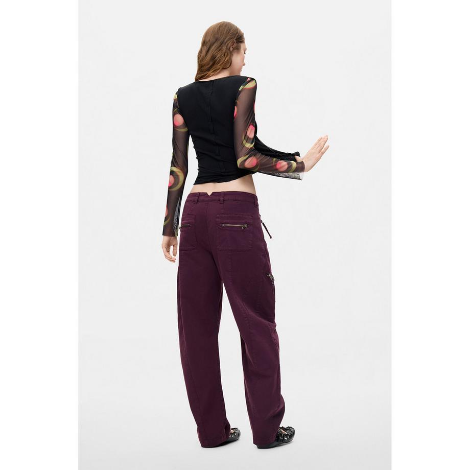 Desigual Pantaloni cargo con tasche a zip  