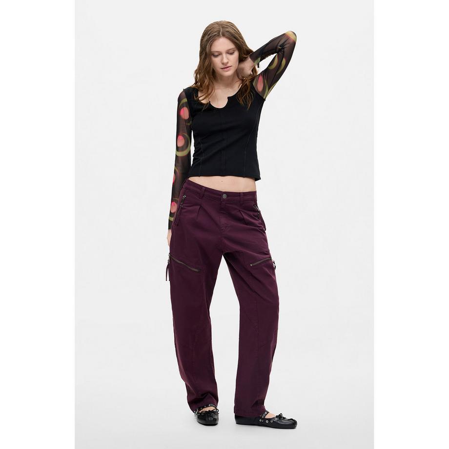 Desigual Pantaloni cargo con tasche a zip  