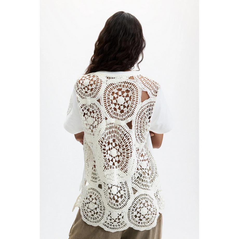 Desigual T-shirt con dettagli all'uncinetto  