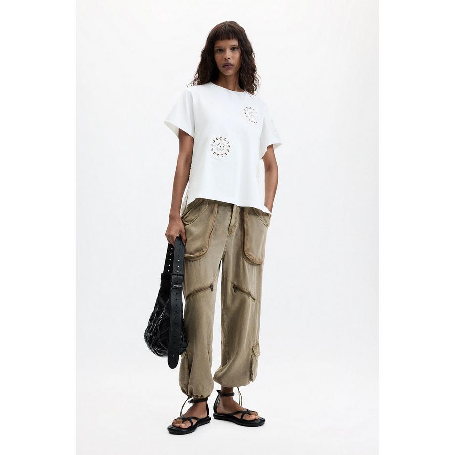 Desigual T-shirt con dettagli all'uncinetto  