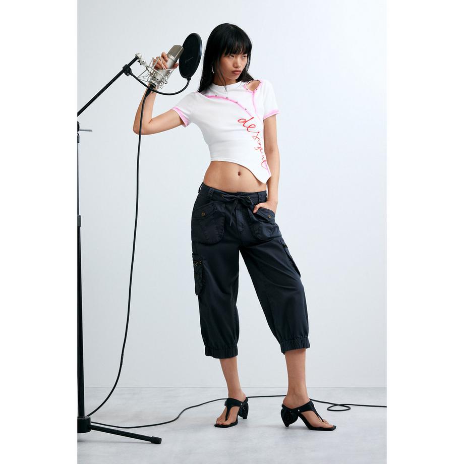 Desigual T-shirt asimmetrica a maniche corte  