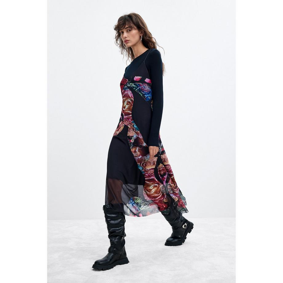Desigual Robe à Imprimé Floral Superposée  