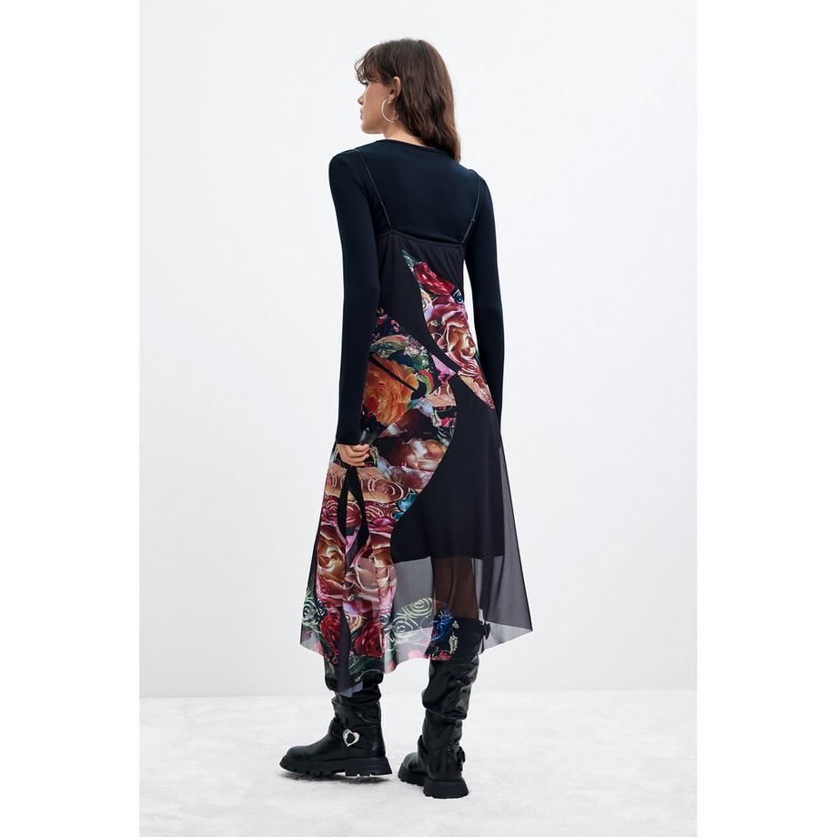 Desigual Robe à Imprimé Floral Superposée  