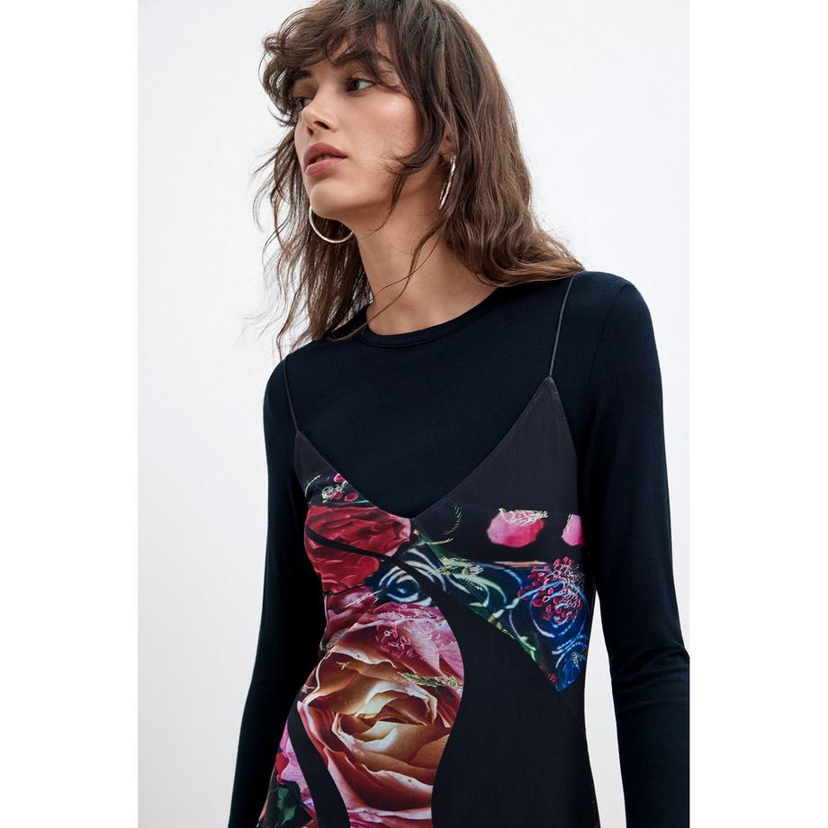 Desigual Robe à Imprimé Floral Superposée  