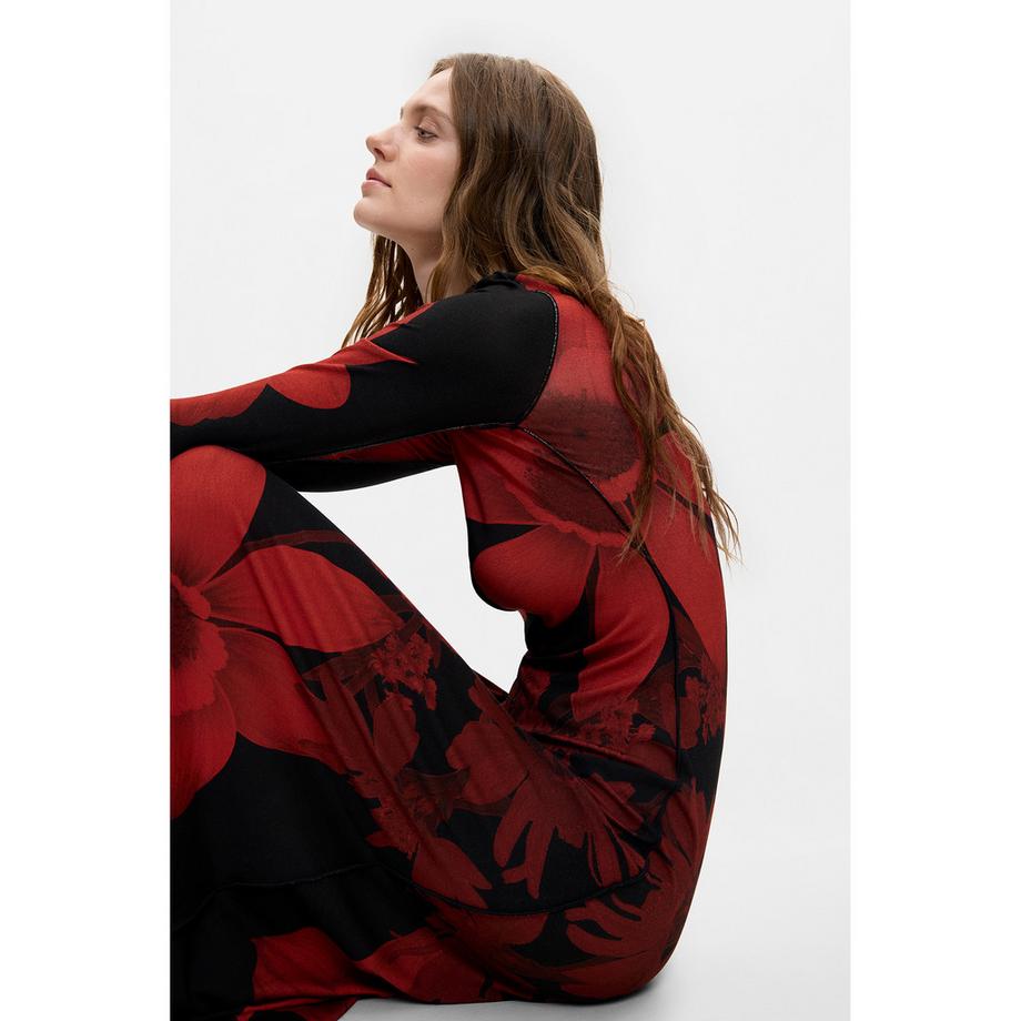 Desigual Blumenmuster Langarmkleid  