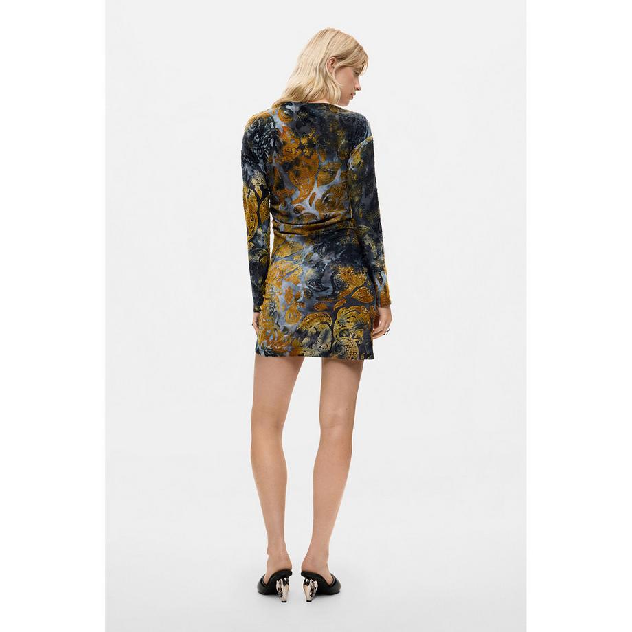 Desigual Langärmeliges Mini-Kleid mit Blumendruck  