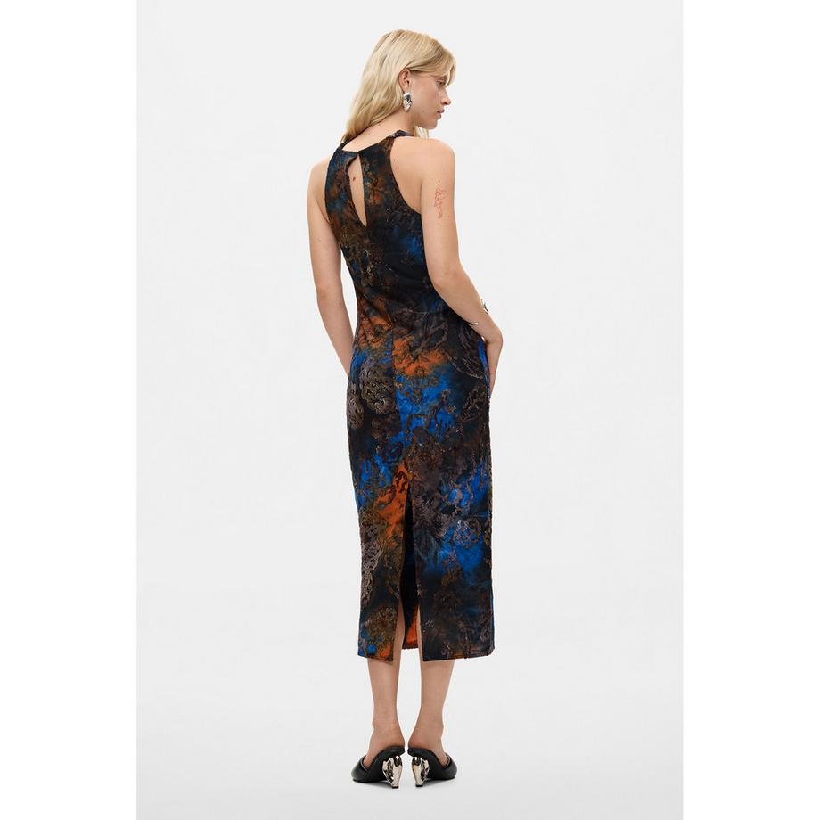 Desigual Halterneck-Midi-Kleid mit abstraktem Print  