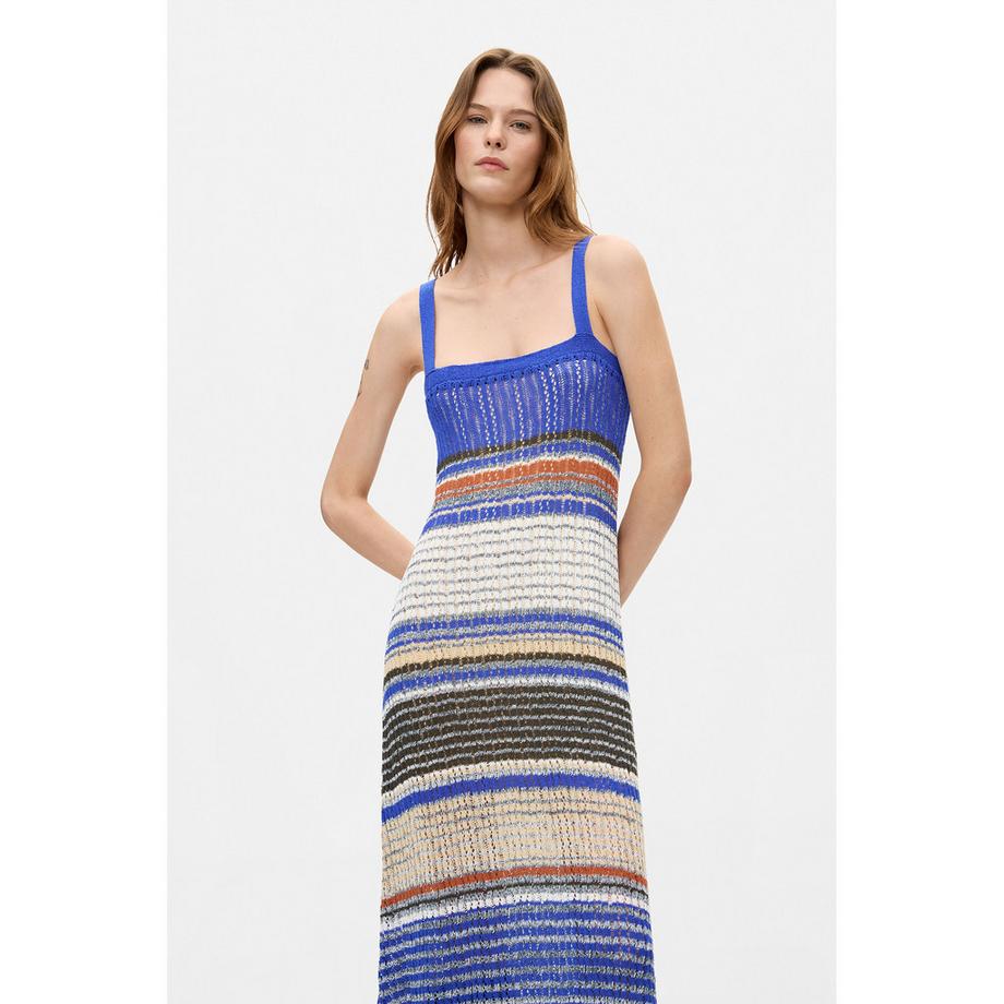 Desigual Gestreiftes Strick Maxikleid  