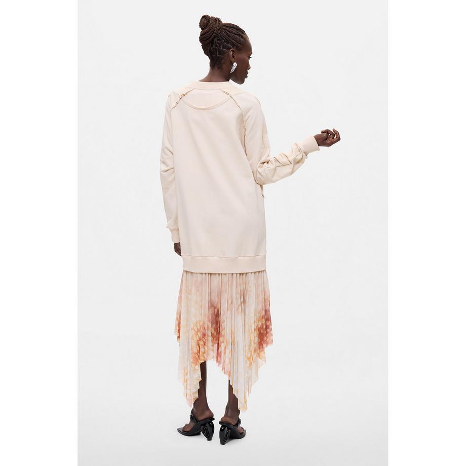 Desigual Kleid mit asymmetrischem Saum und gerüschtem Rock  